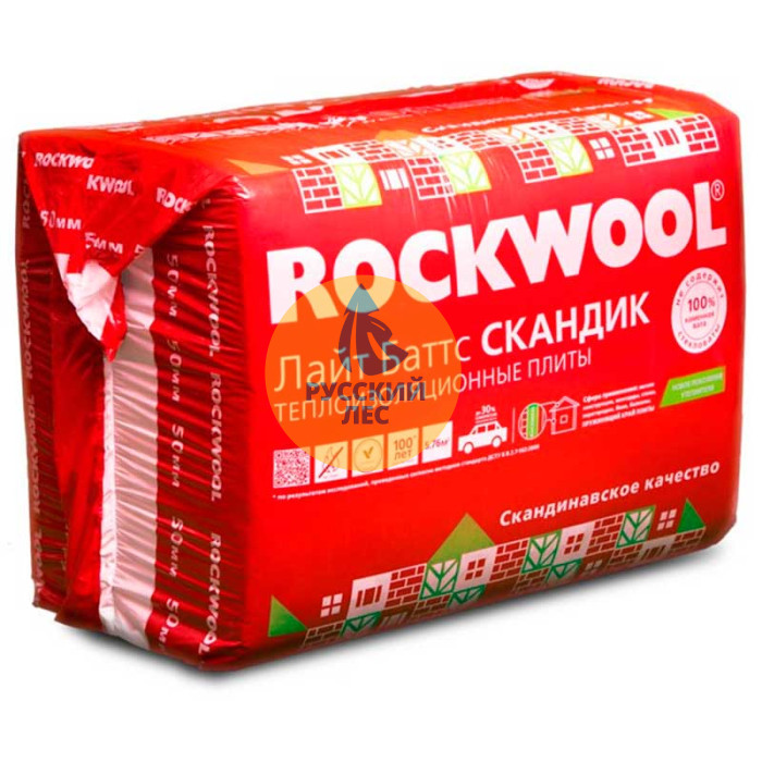 Rockwool (Роквул) ЛАЙТ БАТТС Скандик 50мм