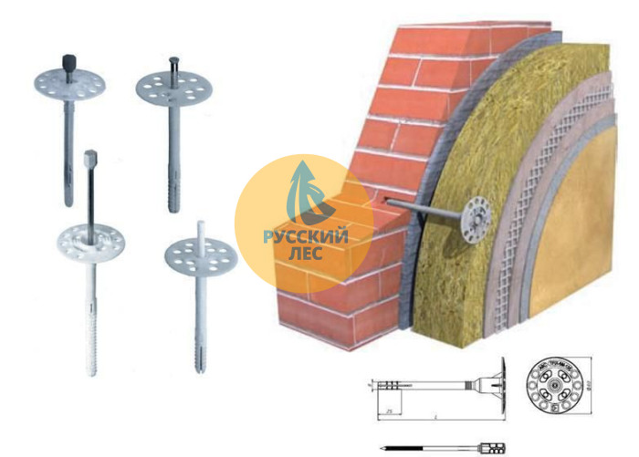 Дюбель для теплоизоляции (стальной гв.термоголовкой) IZL-T 10-120 (1000шт)